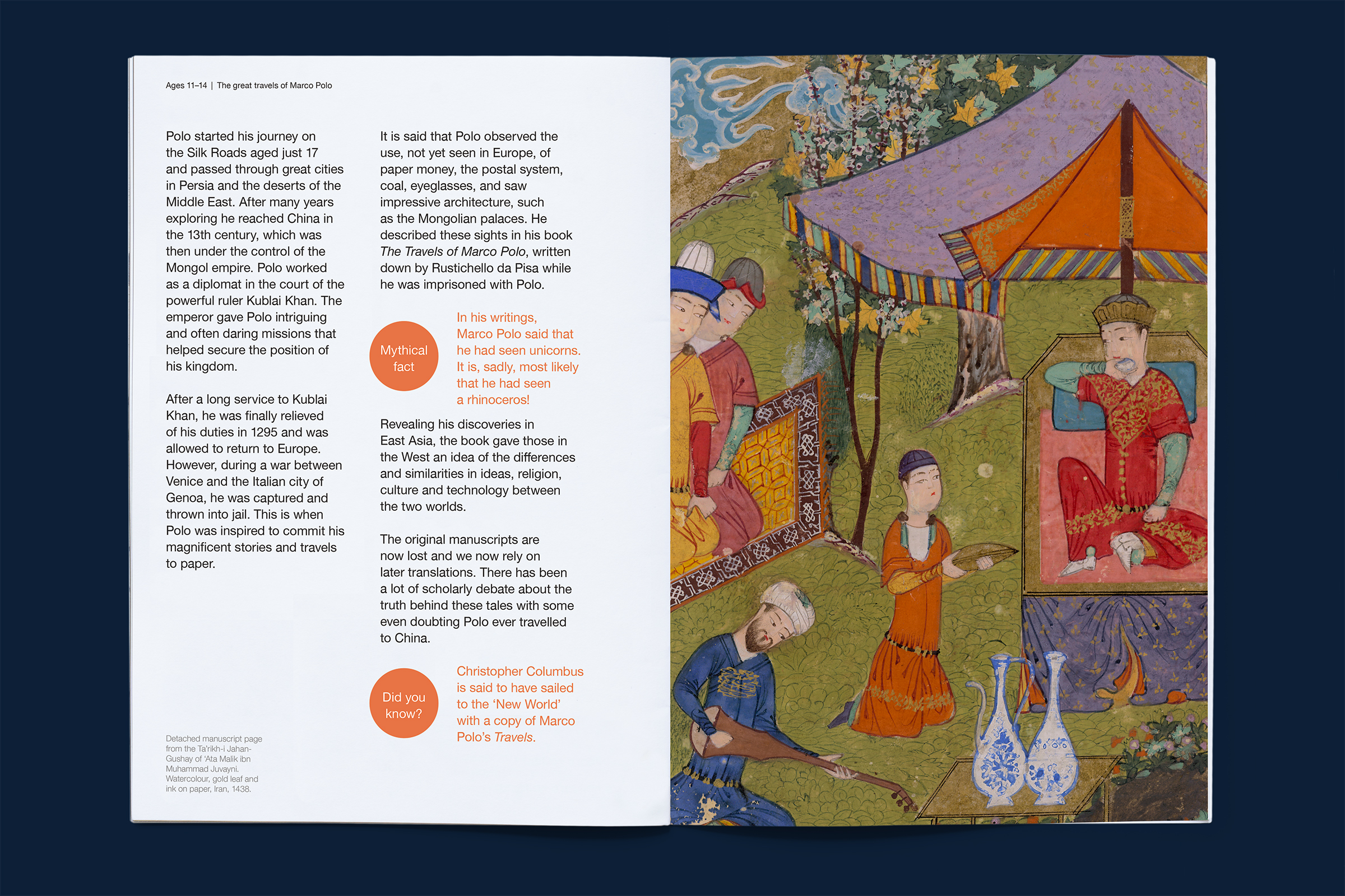 Top-down photo of an inside spread